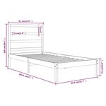 vidaXL Cadre de lit sans matelas noir 75x190 cm bois massif