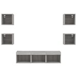 vidaXL Unités murales TV avec LED 7 Pièces gris sonoma bois d'ingénierie