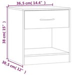 vidaXL Table de chevet 2 Pièces avec tiroir Blanc