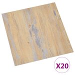 vidaXL Dalles de plancher autoadhésives 20 Pièces PVC 1 86 m² marron