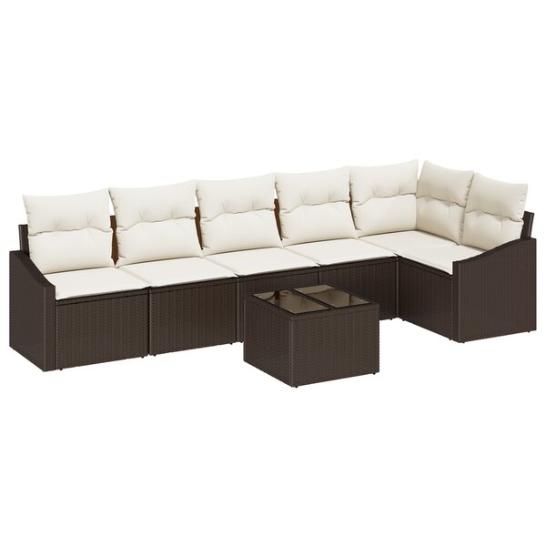 vidaXL Ensemble de Canapé de Jardin 6 Pièces avec Coussins Gris Poly Rotin