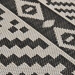 vidaXL Tapis à tissage plat d'extérieur 140x200 cm Rayures noires