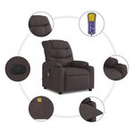 vidaXL Fauteuil de massage inclinable Marron foncé Tissu