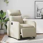 vidaXL Fauteuil inclinable électrique Crème Similicuir