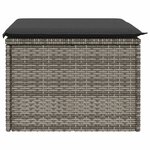 vidaXL Tabouret de jardin avec coussin gris 55x55x37 cm résine tressée