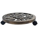 vidaXL Chariots pour plantes 6 Pièces Bronze 38 cm Plastique