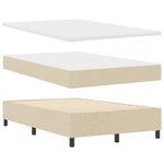 vidaXL Lit à Sommier à Ressort avec Matelas Crème 120x200 cm Tissu
