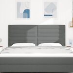 vidaXL Tête de lit LED Design Lignes Gris Foncé 90 cm Tissu