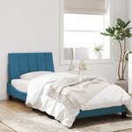 vidaXL Cadre de lit avec lumières LED bleu 80x200 cm velours