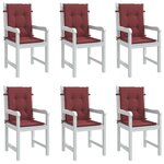vidaXL Coussins de chaise dossier bas lot de 6 rouge bordeaux mélangé
