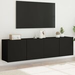 vidaXL Meubles TV muraux 2 Pièces noir 80x30x41 cm