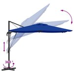 vidaXL Parasol de Patio Bleu azur Aluminium  Polyester 3m