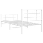 vidaXL Cadre de lit métal sans matelas avec pied de lit blanc 90x200cm