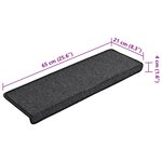 vidaXL Tapis d'escalier 15 Pièces 65x21x4 cm Anthracite