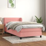 vidaXL Sommier à lattes de lit et matelas Rose 80x200 cm Velours