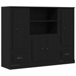 Haute armoire vidaXL en chêne noir 132x35 5x103 5 cm en bois d'ingénierie