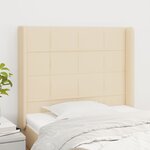 vidaXL Tête de lit avec oreilles Crème 103x16x118/128 cm Tissu