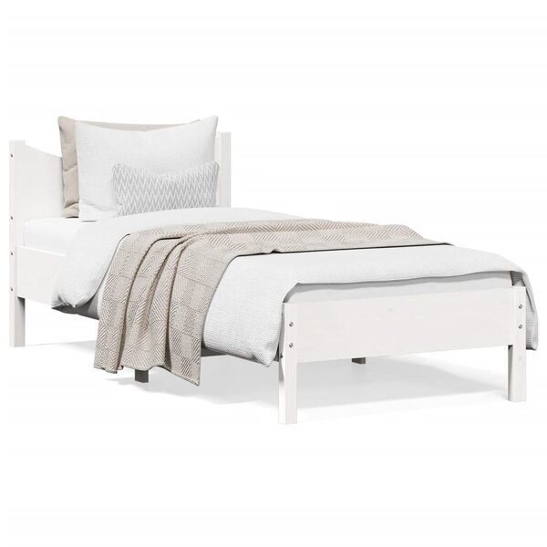 vidaXL Cadre de lit sans matelas blanc 90x190 cm bois de pin massif