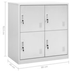 vidaXL Armoires à casiers 5 Pièces Gris clair 90x45x92 5 cm Acier