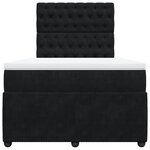 vidaXL Sommier à lattes de lit avec matelas Noir 120x200 cm Velours