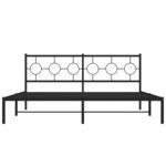 vidaXL Cadre de lit métal avec tête de lit noir 183x213 cm