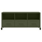 vidaXL Meuble TV vert olive 100 5x39x43 5 cm acier laminé à froid