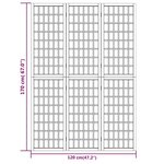 vidaXL Cloison de séparation pliable 3 panneaux 120x170 cm Noir