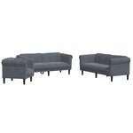 vidaXL Ensemble de canapés 3 Pièces gris foncé velours