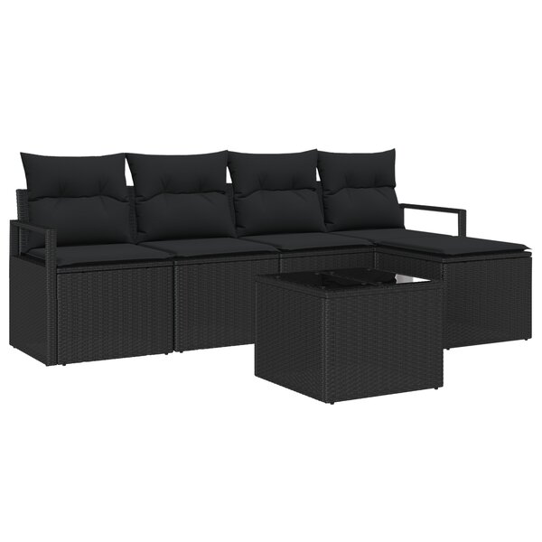 Ensemble de canapés de jardin vidaXL 6 pièces avec coussins Beige Poly Rattan