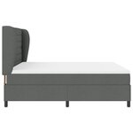 Lit à ressorts vidaXL avec matelas gris foncé 180x200 cm en tissu