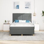 vidaXL Lit Tapissier avec Matelas Gris Foncé 140x200 cm Tissu