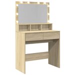 vidaXL Coiffeuse avec LED chêne sonoma 80x41x134 5 cm