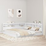 vidaXL Lit avec bibliothèque blanc 180x200 cm en bois d'ingénierie