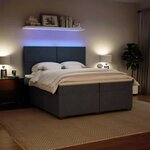 vidaXL Sommier à lattes de lit et matelas Gris foncé 200x200cm Velours