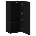 vidaXL Meuble TV mural noir 40 5x30x90 cm bois d'ingénierie