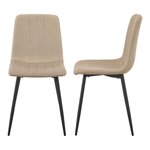 Lot de 2 chaises de salle à manger 89 x 43 x 51 cm marron clair 03_0008816