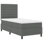 vidaXL Lit box spring avec matelas gris foncé simple en tissu