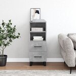 vidaXL Buffet Gris béton 34 5x34x90 cm Bois d'ingénierie