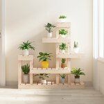 vidaXL Support à plantes 92x25x97 cm Bois massif de pin