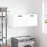 vidaXL Armoire murale blanc brillant 80x36 5x35 cm bois d'ingénierie