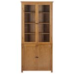 vidaXL Bibliothèque avec 4 portes 90x35x200 cm Bois de chêne et verre
