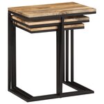 vidaXL Tables gigognes 3 Pièces bois massif d'acacia