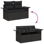 Ensemble de Canapés de Jardin vidaXL de 11 pièces avec Coussins Noir Rattan Acacia