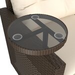 vidaXL Salon de jardin avec coussins 3 Pièces marron résine tressée