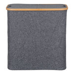 Panier à linge en bambou gris foncé 54 x 33 x 54 cm