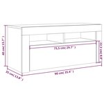 vidaXL Meuble TV avec lumières LED Chêne marron 90x35x40 cm