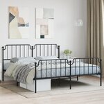 vidaXL Cadre de lit métal avec tête de lit/pied de lit noir 183x213 cm