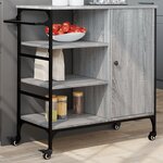 vidaXL Chariot de cuisine sonoma gris 87 5x38 5x84 5cm bois ingénierie