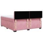 vidaXL Sommier à lattes de lit avec matelas Rose 180x200 cm Velours