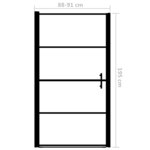 vidaXL Porte de douche verre trempé 91x195 cm noir